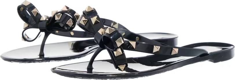 Valentino Garavani Sandalen 'Rockstud' Flip-Flop Sandals – Black in zwart