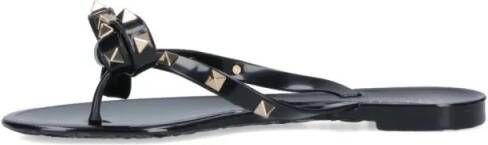 Valentino Garavani Sandalen 'Rockstud' Flip-Flop Sandals – Black in zwart