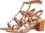 Valentino Garavani Studded Leren Sandalen met Dikke Hak Black Dames - Thumbnail 14