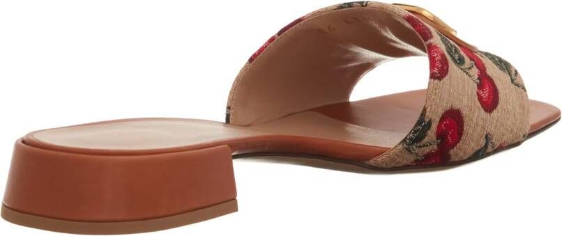 Valentino Garavani Sandalen Slide Rafia Jaquard in bruin