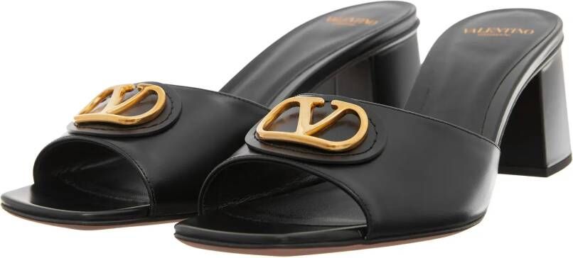 Valentino Garavani Sandalen Slides Vlogo in zwart