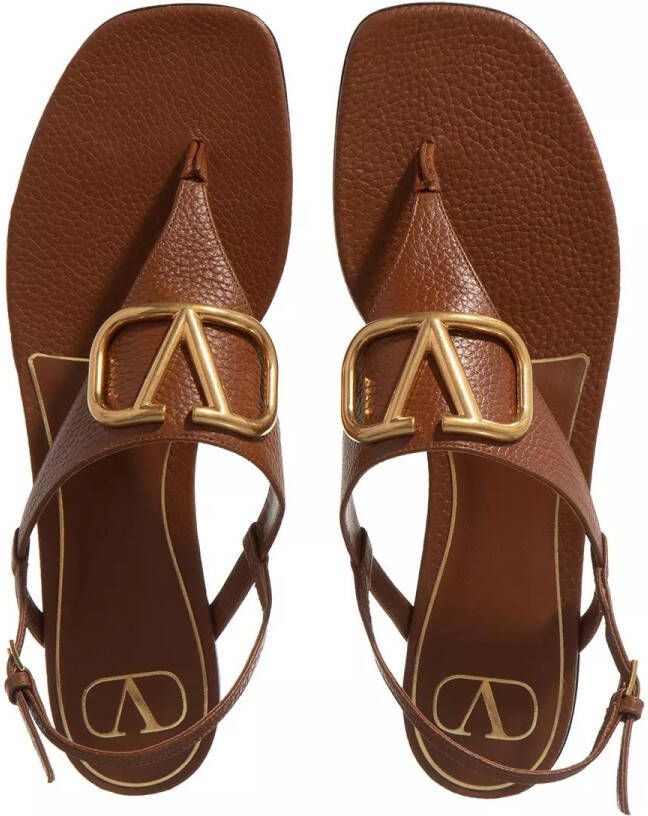 Valentino Garavani Sandalen VLogo Signature Flat Thong Sandals in bruin