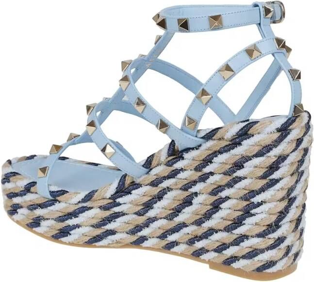 Valentino Garavani Sandalen Wedge Espadrillas in blauw