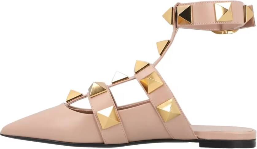 Valentino Garavani Slippers & Mules Pointed Toe Ballerinas With Roman Stud Rivets And in beige