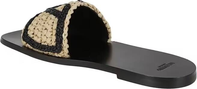 Valentino Garavani Slippers & Mules Slide Viva Superstar Raffia Sandal in beige