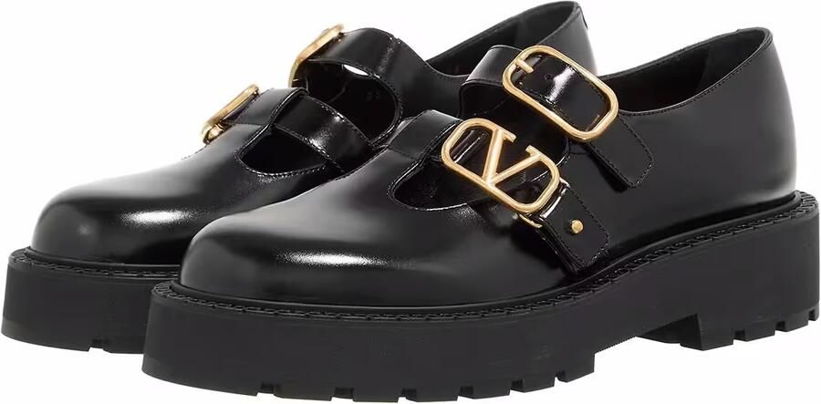 Valentino Garavani Loafers Mary Jane Vlogo in zwart - Foto 4