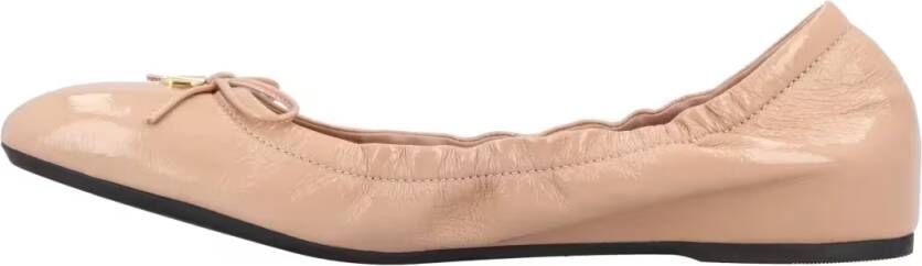 Valentino Garavani Vlogo Signature Ruched Slip-On Ballerina in beige