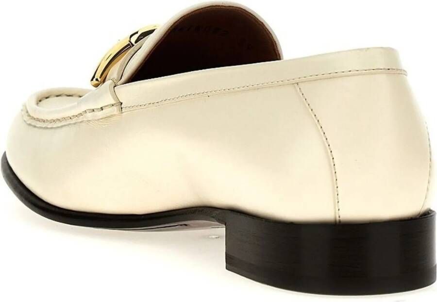 Valentino Garavani Vlogo The Bold Edition Leather Loafers in beige