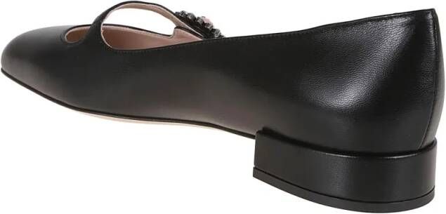 Valentino Garavani Mary-Jane Ballerina In Goatskin in zwart