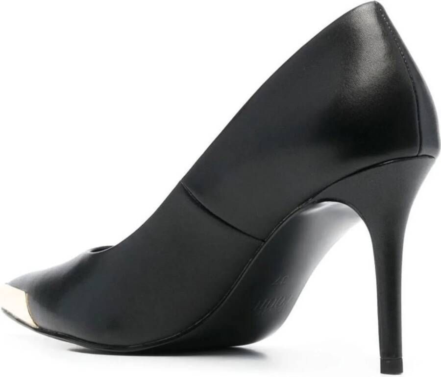 Versace Jeans Couture Minimalistische Zwarte Leren Decolletè met Gouden Detail Black Dames - Foto 8