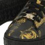 Versace Jeans Couture Gedrukte leren sneakers met gouden detail Black Dames - Thumbnail 2