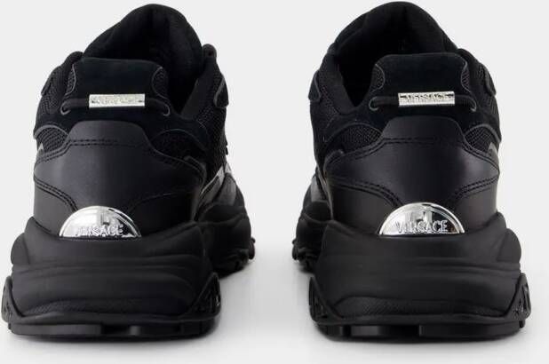 Versace Low-Top Sneakers Leather Black in zwart