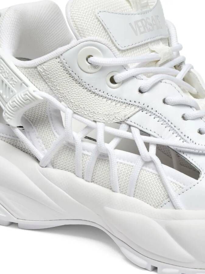 Versace Low-Top Sneakers White Panelled Sneakers With Cut-Out in wit