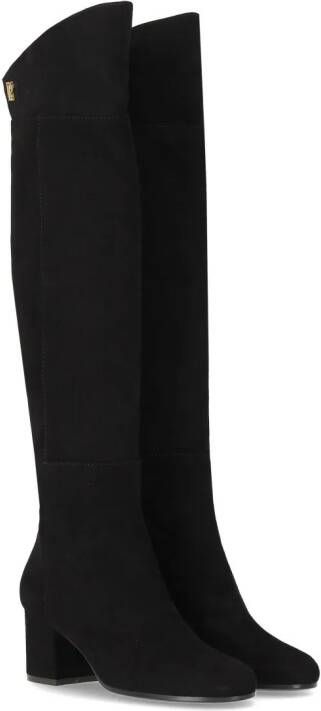 Via Roma 15 Boots Vr Black Suede Heeled High Boot in zwart