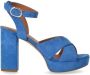Via Roma 15 Denim Blauwe Sandaal met Hak en Kruisdetail Blue Dames - Thumbnail 2