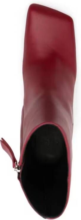 Vic Matié Boots Red Ankle Boots With Mid Block Heel in rood