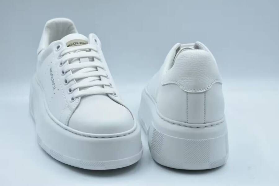 Woolrich Low-Top Sneakers White Lace-Up Sneakers With Platform Sole in wit