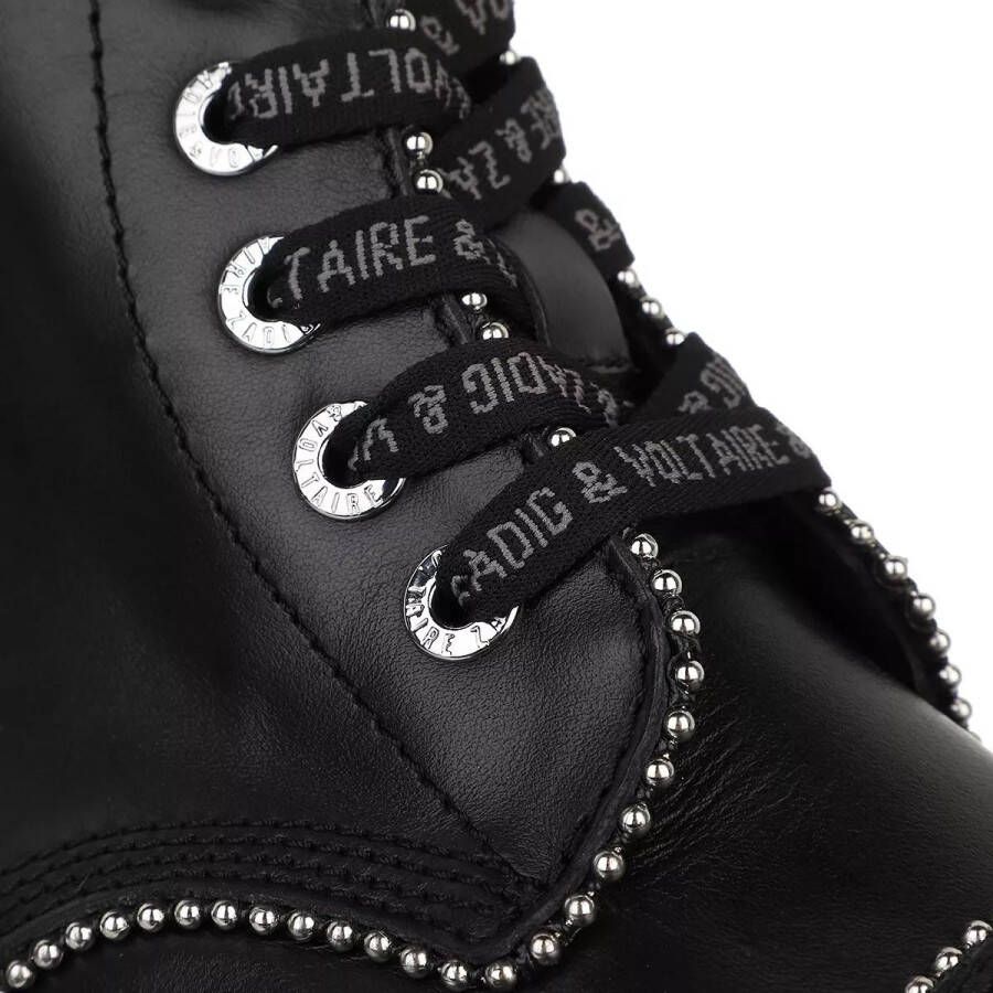Zadig & Voltaire Boots & laarzen Joe Smooth Cowskin & Studs Pipping in zwart