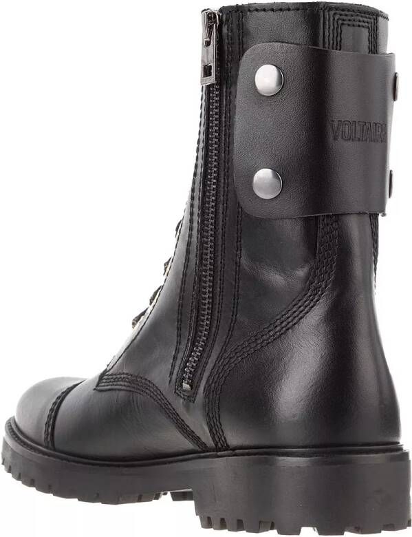 Zadig & Voltaire Boots Joe Smooth Cowskin Side Print in zwart