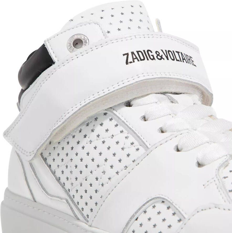 Zadig & Voltaire Sneakers Mid Flash Smooth Calfskin Perf in wit