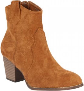 Fashionize Enkellaars Stiksel Camel