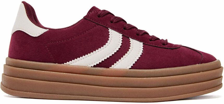 Fashionize Sneakers Gestreept Bordeaux