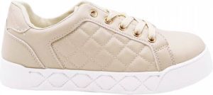 Fashionize Sneakers Gestikt Beige