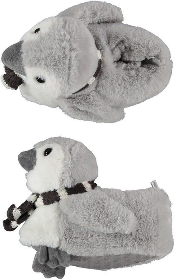 Apollo Dieren pantoffels Pinguin kinderen grijs 33-34