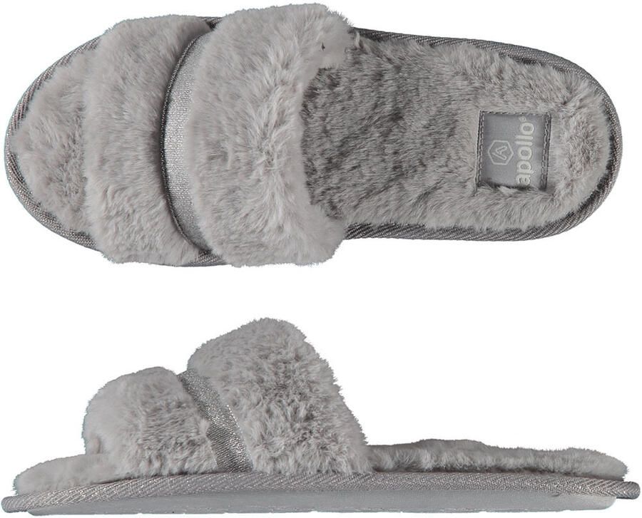 Apollo huisslippers imitatiebont grijs dames