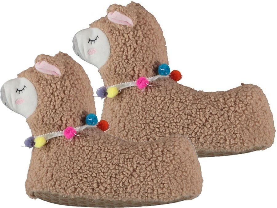 Apollo Kinder sloffen alpaca lama bruin