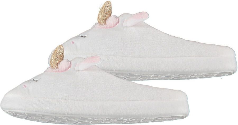 Apollo Meisjes instap slippers pantoffels eenhoorn wit