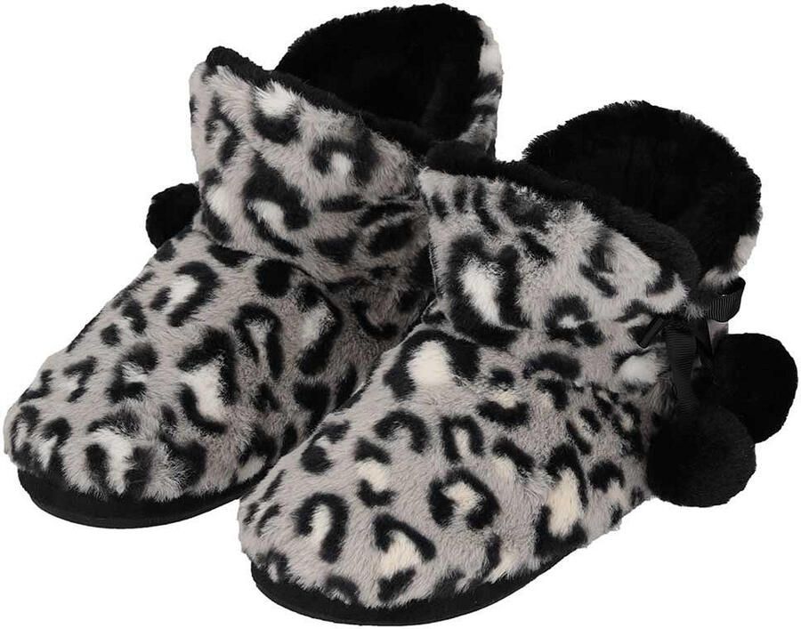 Apollo Pantoffels sloffen luipaard print dames grijs 39-40