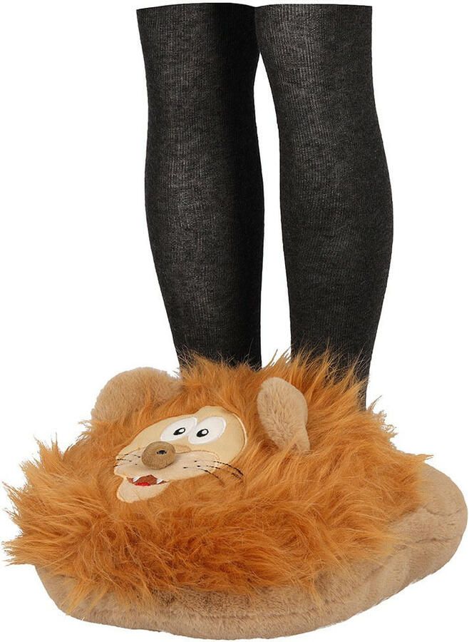 Apollo voetenwarmer slof leeuw bruin one size