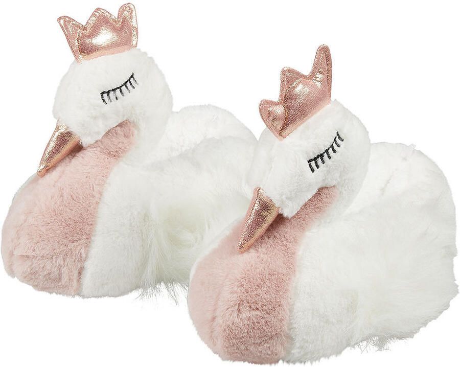 Apollo Zwaan pantoffels wit anti-slip kinderen