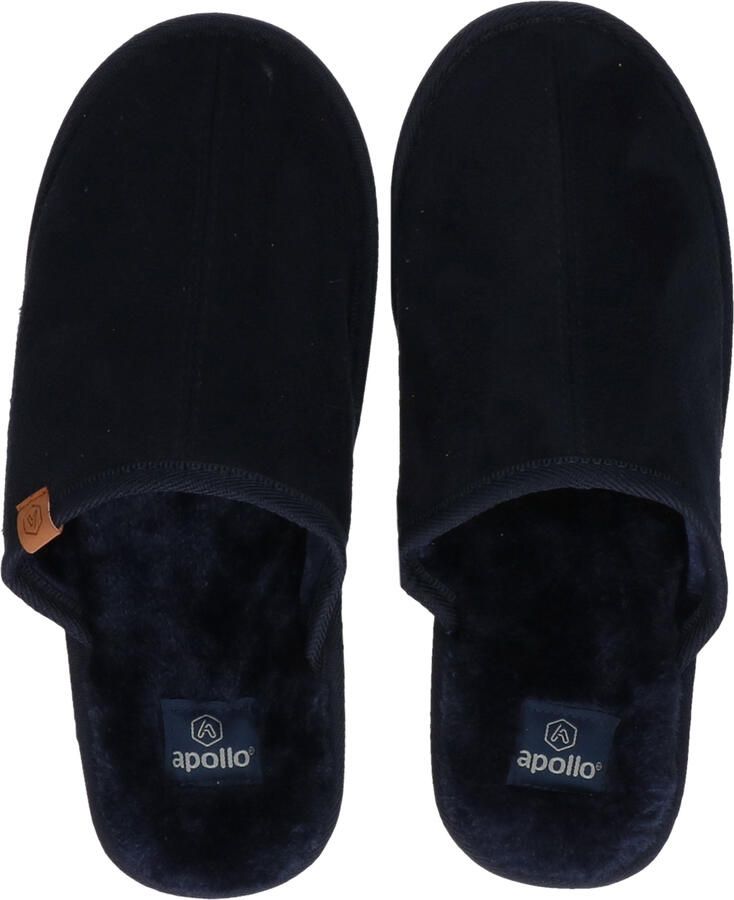 Merkloos Heren instap sloffen pantoffels laag donkerblauw