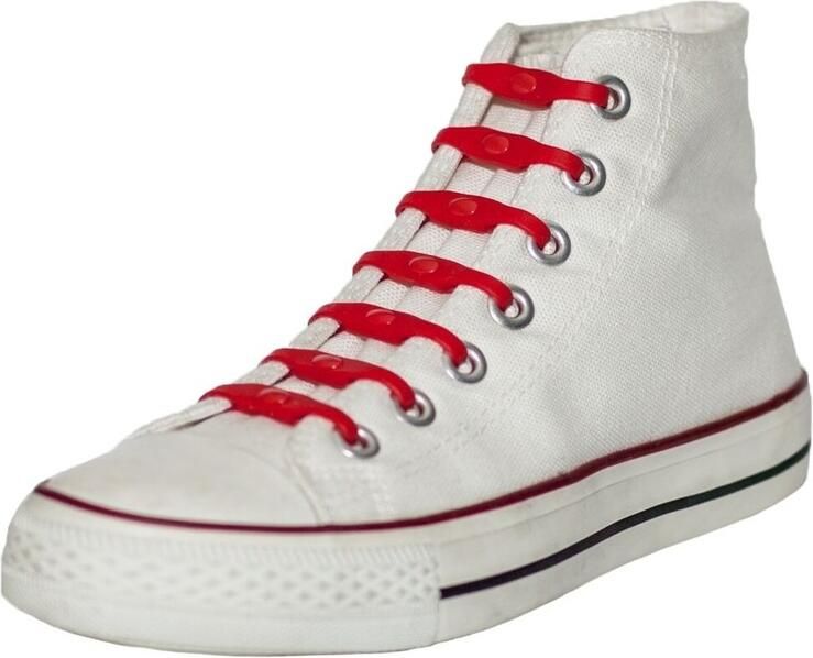 Shoeps elastische veters 14x rood sneakers sportschoenen