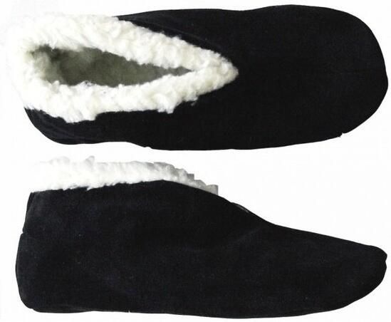 Shoppartners Spaanse suede zwarte slofjes pantoffeltjes voor volwassenen maat