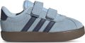 Adidas Sportswear VL Court leren sneakers lichtblauw donkerblauw Suède - Clear Indigo Sky/Multicolor/Paars