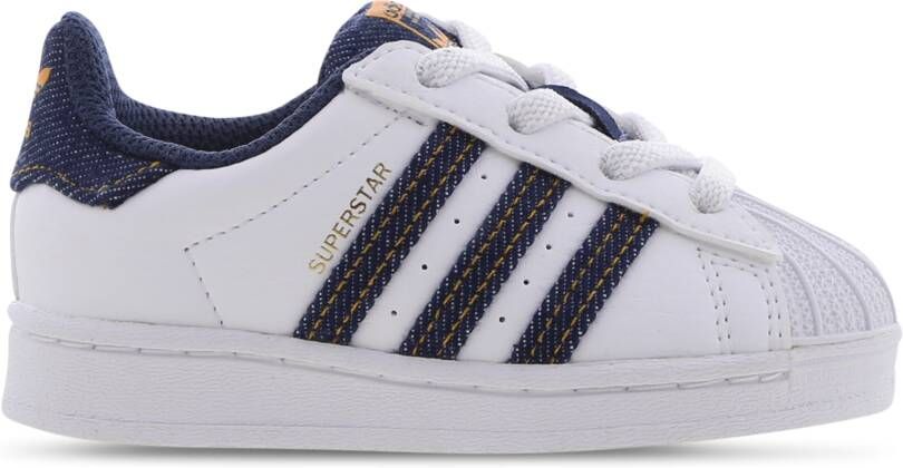 Adidas Originals Superstar sneakers wit denim