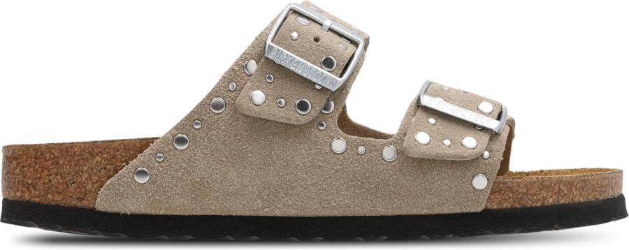 Birkenstock Low-Top Sneakers Sandale Arizona Rivet Border aus Veloursleder in taupe - Foto 4