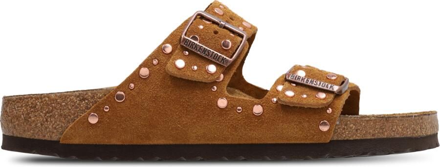 BIRKENSTOCK Teenslippers Dames Arizona Rivet Border Suède Camel - Foto 12