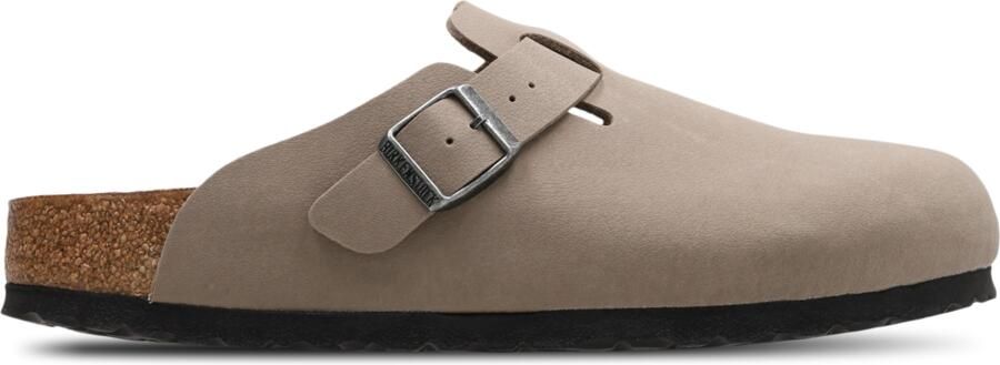 Birkenstock Boston Slippers en Sandalen Dames Beige Nubuck