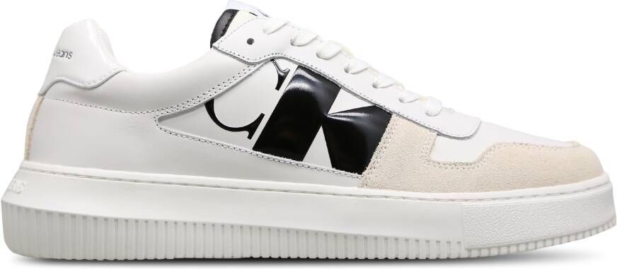 Calvin Klein Chunky Cupsole Mono Heren Schoenen Wit Maat: 40 Leer Foot Locker