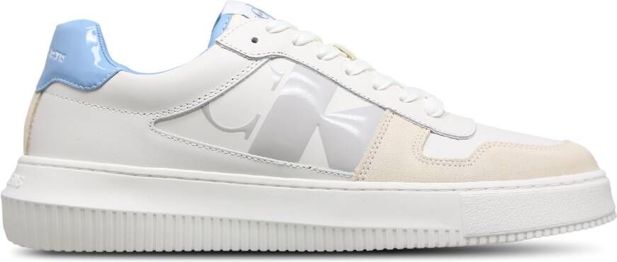 Calvin Klein Chunky Cupsole Mono Heren Schoenen Wit Maat: 40 Leer Foot Locker