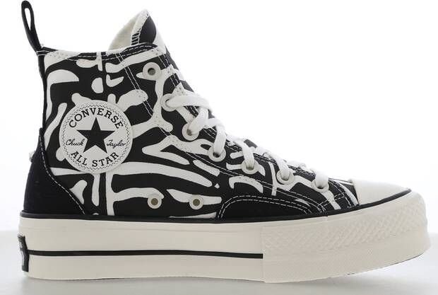 Converse Ctas Lift Platform High Sneakers Dames Zwart Textil Synthetisch - Foto 4