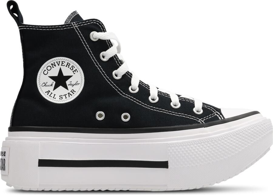 Converse CTAS Lift Double Stack Kindersneakers Zwart Canvas