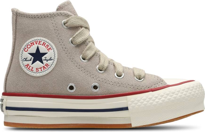 Converse Ctas Move Platform High Unisex Schoenen Beige Maat: 33.5 Leer Textil Foot Locker