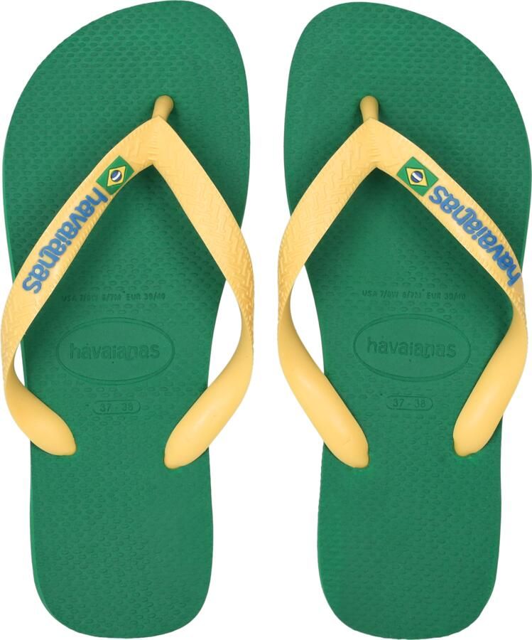 Havaianas HAV. BRASIL LOGO Groen Geel Unisex Slippers Groen Geel - Foto 3