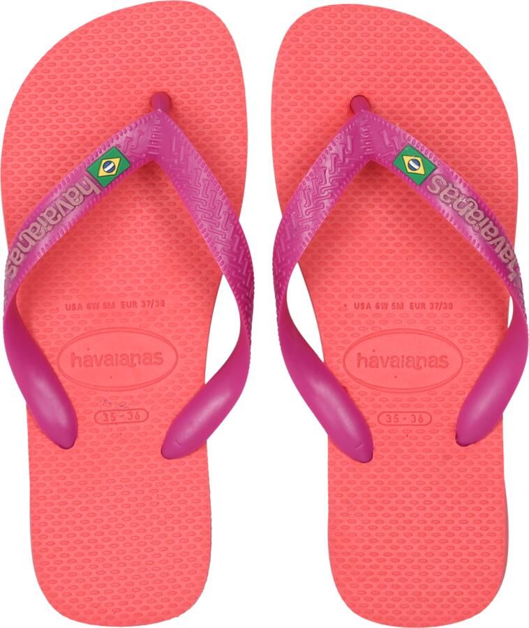 Havaianas Brasil Logo Slippers en Sandalen Dames Roze Plastic - Foto 3