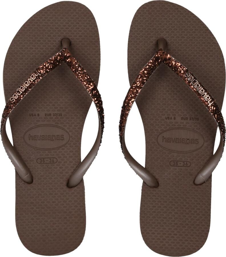 Havaianas HAV. SLIM GLITTER II Donkerbruin Dames Slippers Donkerbruin - Foto 9